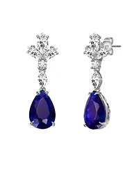 Genevive Sterling Silver 14k Gold Plated or White Dangle Earrings