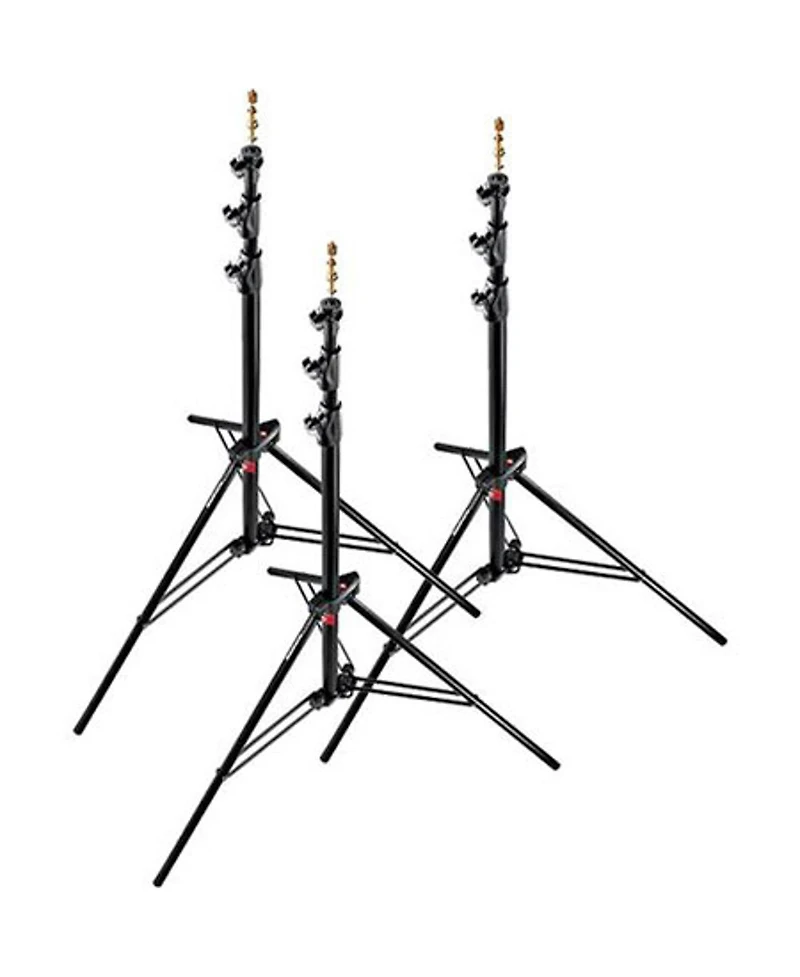 Manfrotto 1005BAC 107" Air Cushioned Aluminum Ranker Light Stand with 3-Sections & 2 Risers, Black