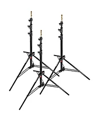 Manfrotto 1005BAC 107" Air Cushioned Aluminum Ranker Light Stand with 3-Sections & 2 Risers, Black