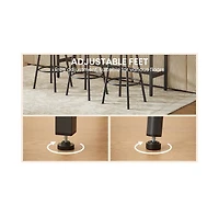 Casainc 7 Piece Pub Dining Table Set with 6 Upholstered Bar Chairs for Kitchen or Living Room