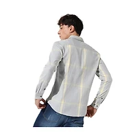 Campus Sutra Men's Plaid Button Up Shirt