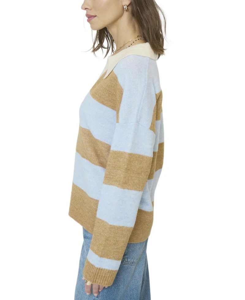 Central Park West Women's Marley Striped Rugby Sweater