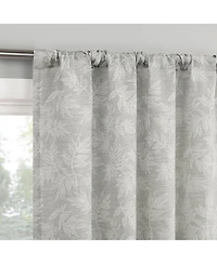 No. 918 Kacey Woven Jacquard Leaf Semi-Sheer Rod Pocket Curtain Panel