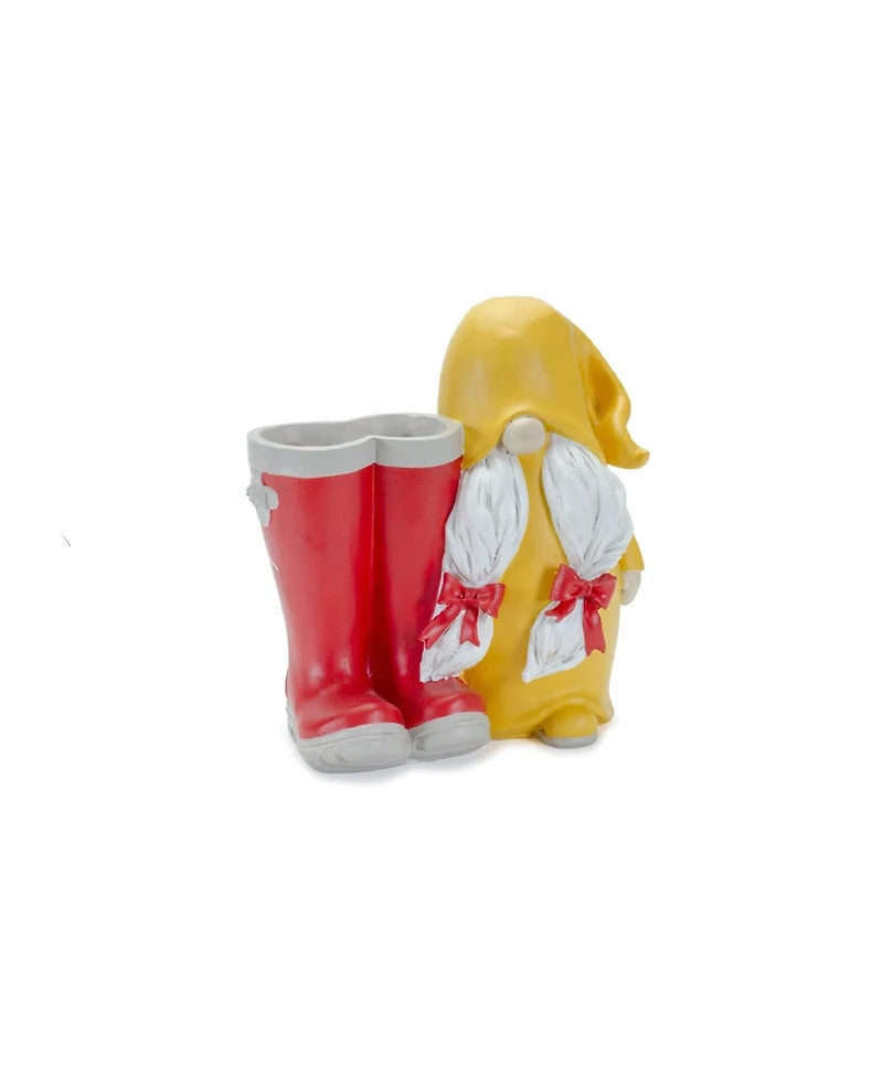 Garden Gnome With Rainboot Planter Or Vase (Set of 2)