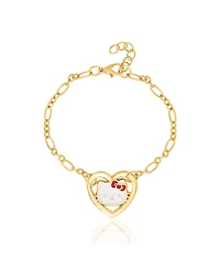 Hello Kitty Heart Link Bracelet in Gold-Tone