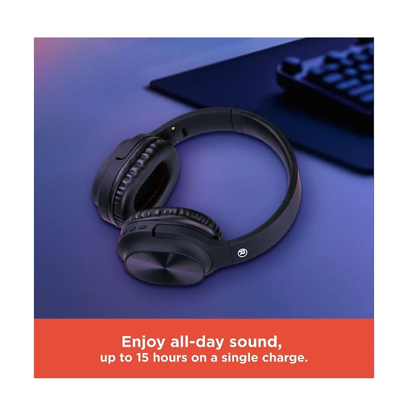RadioShack Wireless Bluetooth 5.3 Headphones 15 Hour Playtime, Adjustable Height