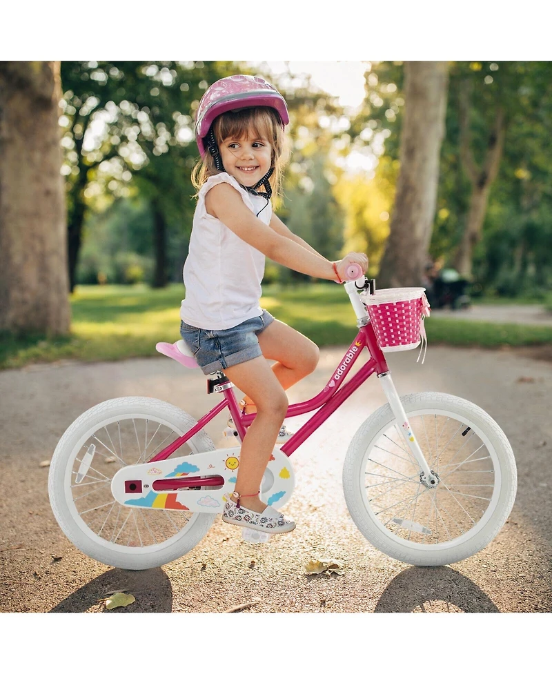 18-Inch Kids Bike with Training Wheels for Ages 6-8 – Pink