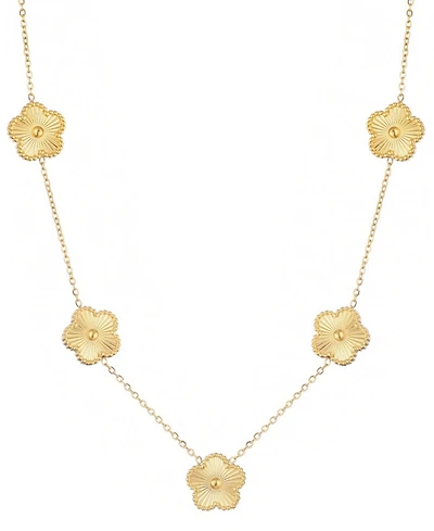 Adornia Tarnish Resistant Gold Five-Leaf Clover Station Necklace