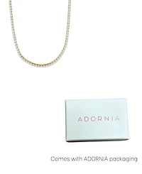 Adornia Gold Crystal 3mm Tennis Chain Necklace