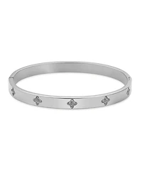 Adornia Tarnish Resistant Silver Pave Clover Cuff Bracelet