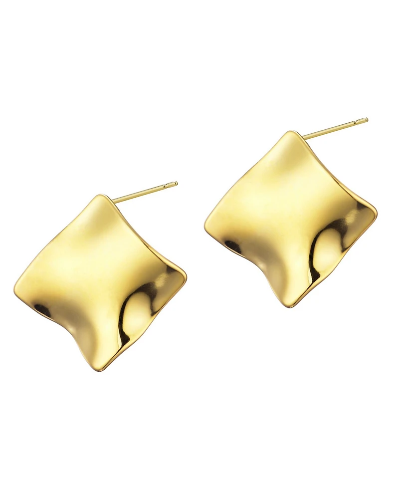 Adornia Tarnish Resistant Gold Wave Stud Earrings