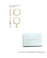 Adornia Gold Cubic Zirconia Earring Set