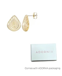 Adornia Gold Deco Stud Earrings
