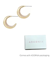 Adornia Gold Crystal Lined Hoop Earrings