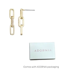 Adornia Gold Cubic Zirconia Mini Paperclip Drop Earrings
