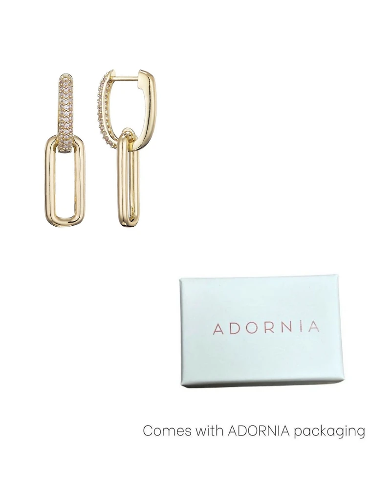 Adornia Gold Crystal Single Link Drop Earrings