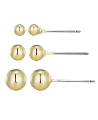 Adornia Gold Ball Stud Earrings Set