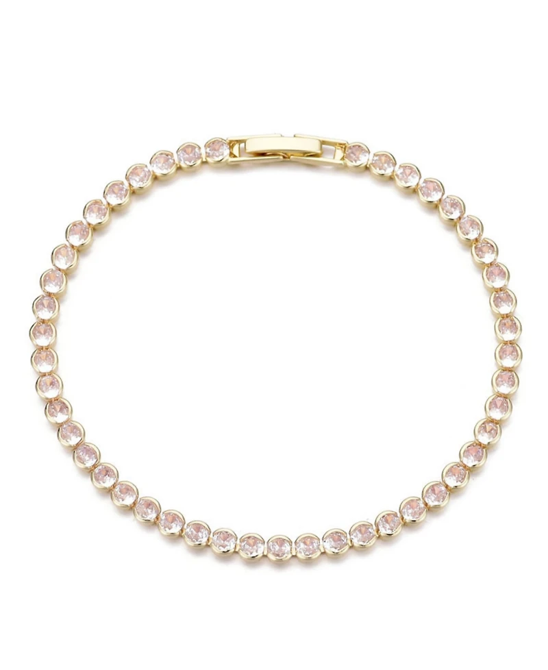 Adornia Gold Crystal Bezeled Tennis Bracelet