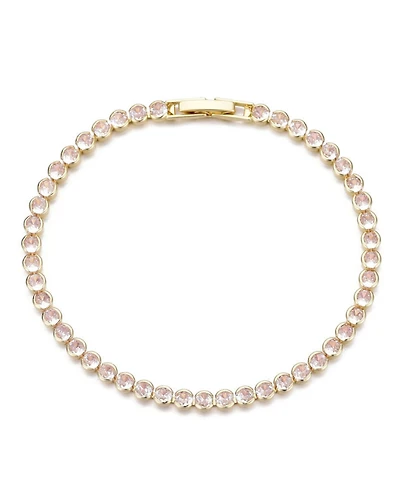 Adornia Gold Crystal Bezeled Tennis Bracelet