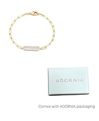 Adornia Gold Cubic Zirconia Elongated Pave Link Bracelet