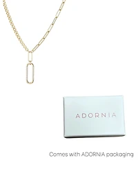 Adornia Gold Cubic Zirconia Mixed Chain Oval Pendant Necklace