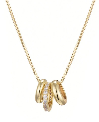 Adornia Gold Cubic Zirconia Three-Ring Necklace