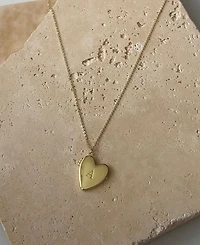 Adornia Gold Initial Heart Locket Necklace
