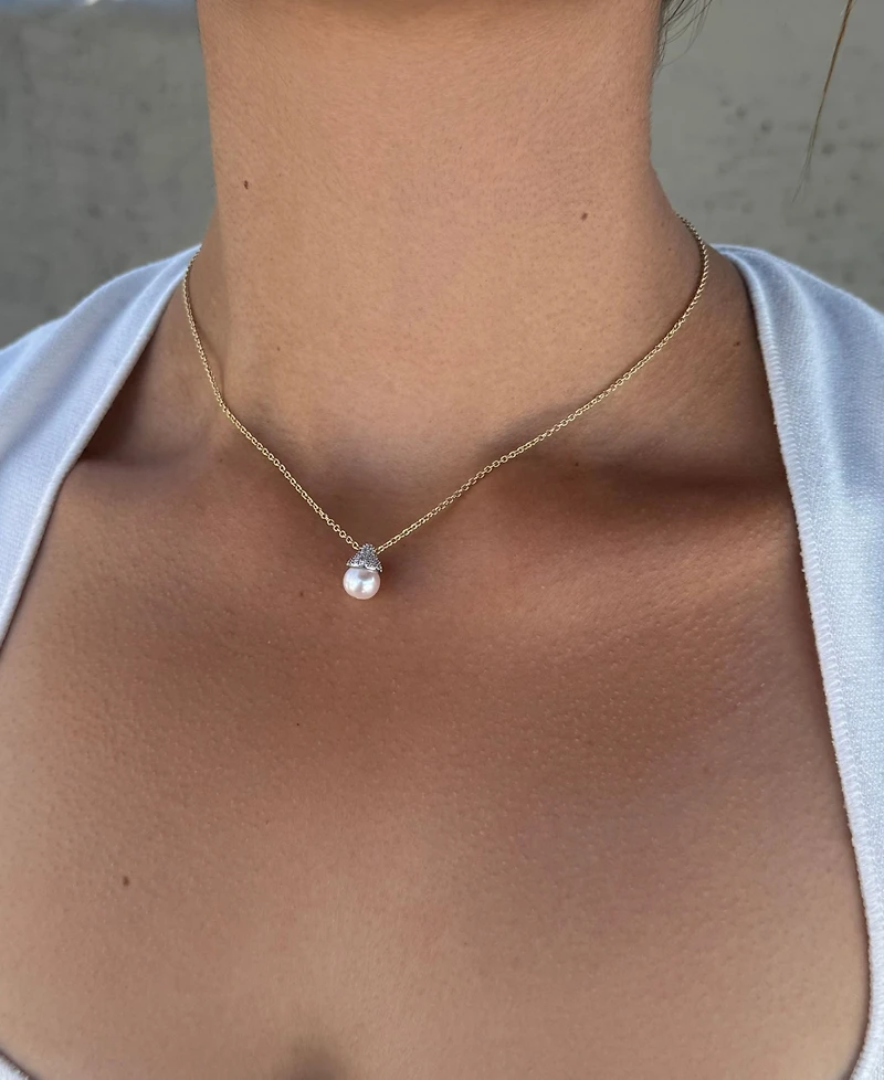 Adornia Gold Freshwater Pearl Hanging Necklace