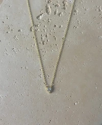 Adornia Gold Cubic Zirconia Halo Heart Necklace