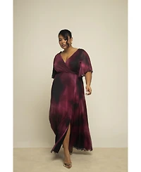 Fashion-szn Curve Women's Abstract Print Mesh Maxi Dress