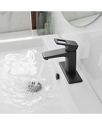 Greenspring Single Hole Single-Handle Bathroom Faucet with drain in Matte Black