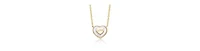 GiGiGirl 14K Gold Plated with White Mother Of Pearl or Purple Enamel & "Love" Inscription Heart Design Necklace
