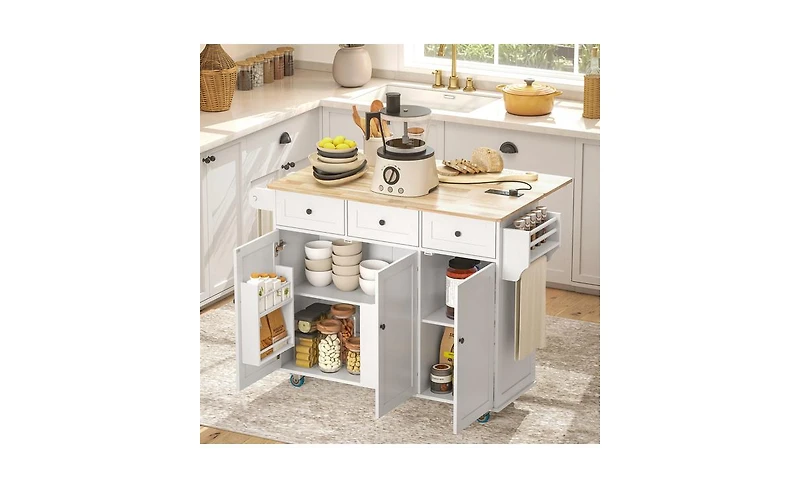 Slickblue Stylish Kitchen Island Kitchen Cabinet and Storage Cabinet for Efficient Kitchen Space