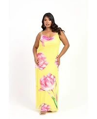Fashion-szn Curve Statement Floral Strappy Maxi Dress