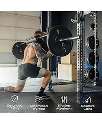 Mikolo Squat Rack Magnetic Position Markers - Power Cage Attachment, for J-Hooks and Spotter Arms (1" Holes)
