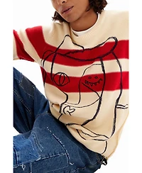 Desigual Men's Striped sweater with pattern.
