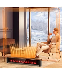 Costway 1400W Electric Baseboard Heater Convection Space Heater with Realistic 3D Flame