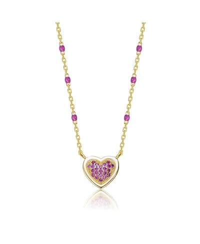 GiGiGirl 14K Gold Plated with Red Heart Design Necklace