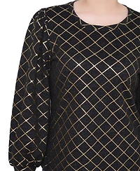 Ny Collection Petite Bishop Sleeve Pullover Top