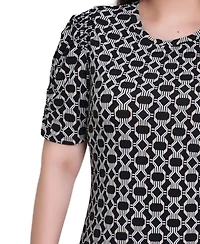 Ny Collection Petite Short Sleeve Scoop Neck Top