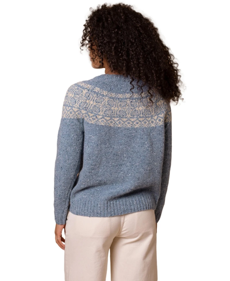 Celtic & Co. Women's Donegal Fair Isle Yoke Sweater