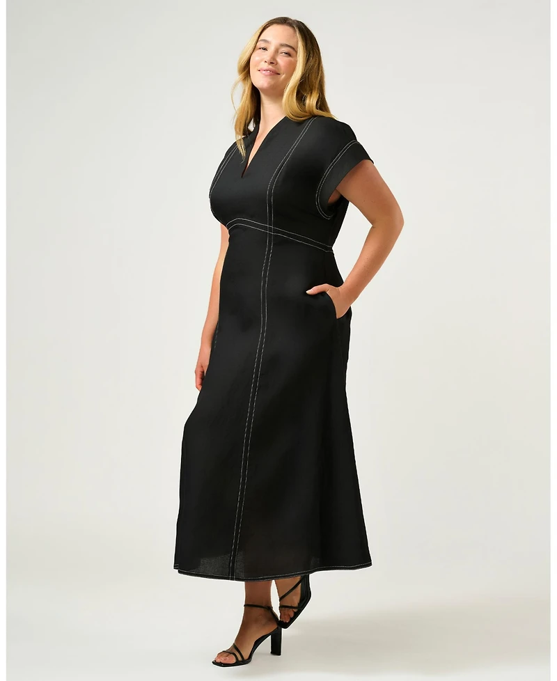 Estelle Plus Arden Contrast Stitch Dress