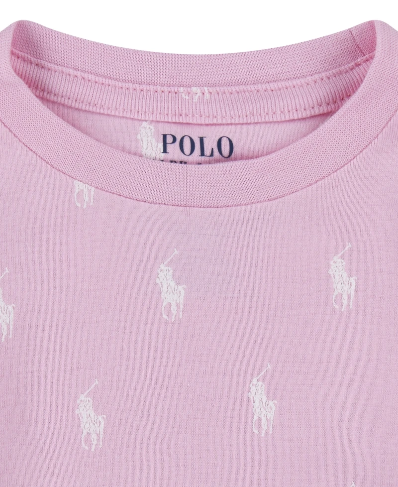 Polo Ralph Lauren Girls Toddler 2T-4T 2-Piece Long-Sleeve T-Shirt and Pants Pajama Set