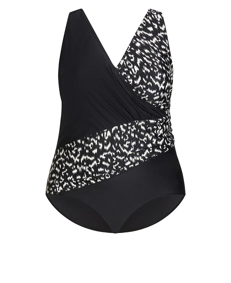 Avenue Women's Spliced Print 1 Piece