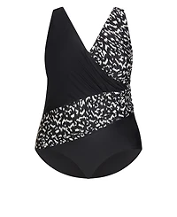 Avenue Women's Spliced Print 1 Piece