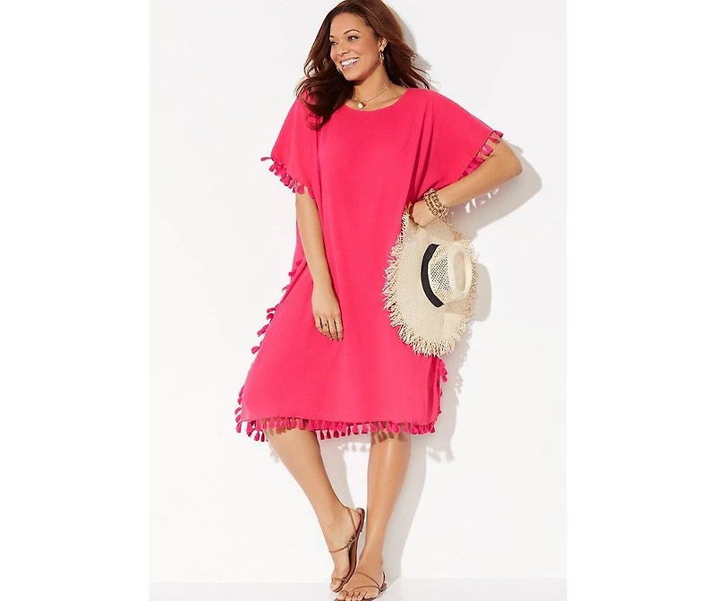 Swimsuits for All Women's Everly Pom Pom Cover Up Tunic