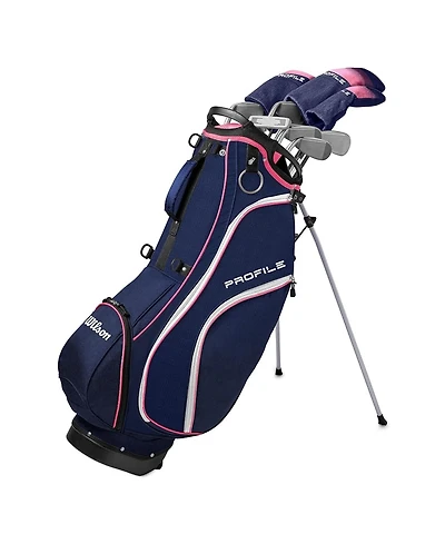 Wilson Profile Stand 11 Piece Womens Right Hand Complete Golf Set - Standard / Ladies / Navy/Rose Gold/Silver