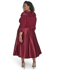Jessica Howard Plus Rhinestone Cuff Sleeve Midi Dress
