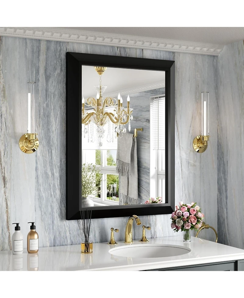 Amorho Bathroom Mirror, 32" x 24" Inch Thick Metal Framed Wall Mirrors for Over Sink, Bedroom, Living Room, Entryway, Rectangle Wall-Mounted Mirrors i