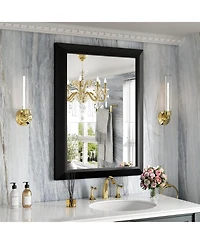 Amorho Bathroom Mirror, 32" x 24" Inch Thick Metal Framed Wall Mirrors for Over Sink, Bedroom, Living Room, Entryway, Rectangle Wall-Mounted Mirrors i